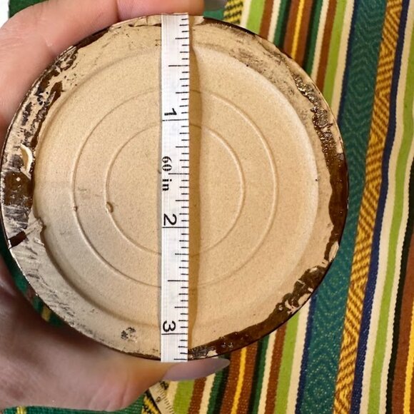 Vintage Glazed Stoneware Cheese Crock with Metal Lock Lid in Brown from 1970s - Picture 15 of 16